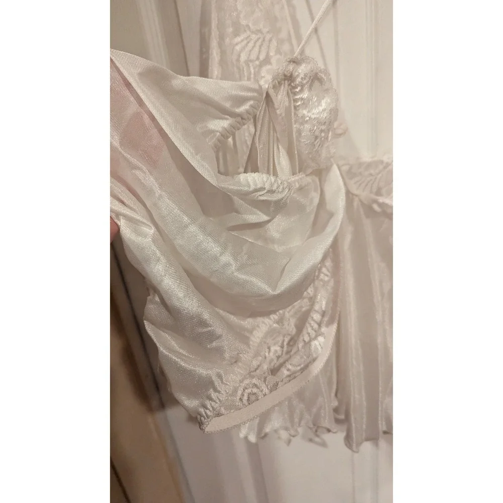 Delicates Babydoll Lingerie Set‎ 1X White Lace Ribbon Vintage Angelcore Coquette